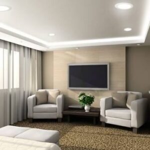 Painel de embutir redondo em led