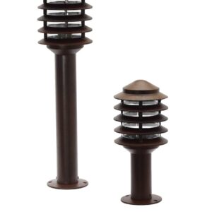 Balizador com aletas para iluminação de jardim